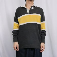 画像2: ボーダー柄 ラガーシャツ (2)