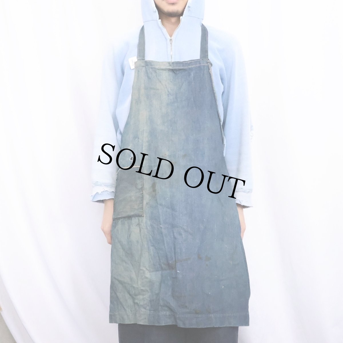 画像2: VINTAGE 耳付き デニムエプロン (2)