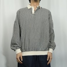 画像2: 90's Christian Dior ギンガムチェック柄 コットンプルオーバーシャツ L (2)