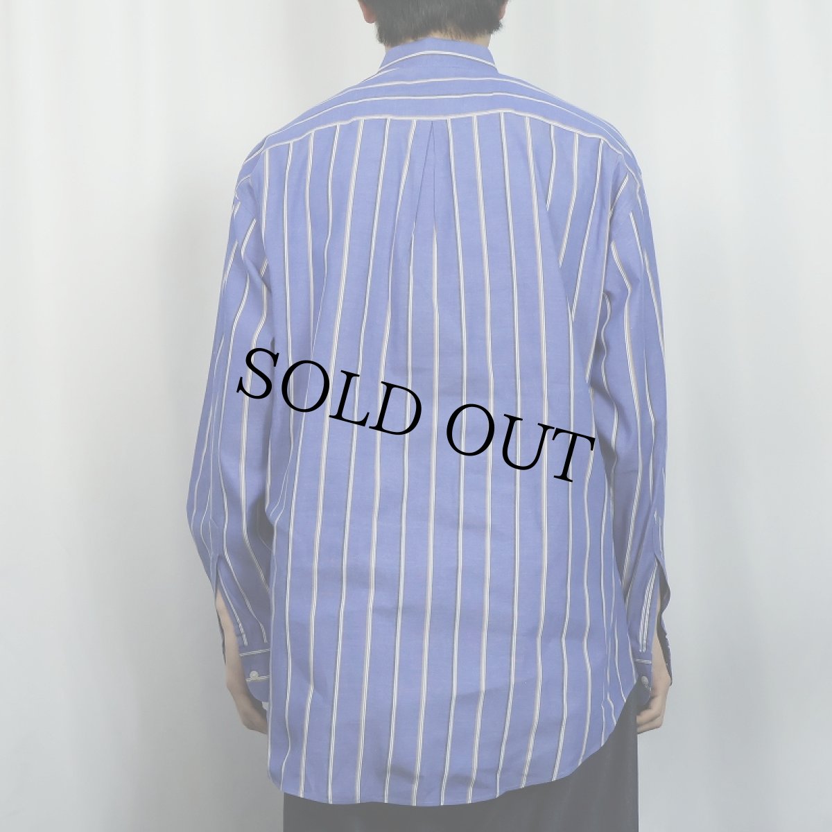 画像3: Yves Saint-Laurent ストライプ柄 コットン×ポリエステル ボタンダウンシャツ SIZE16 1/2 (3)