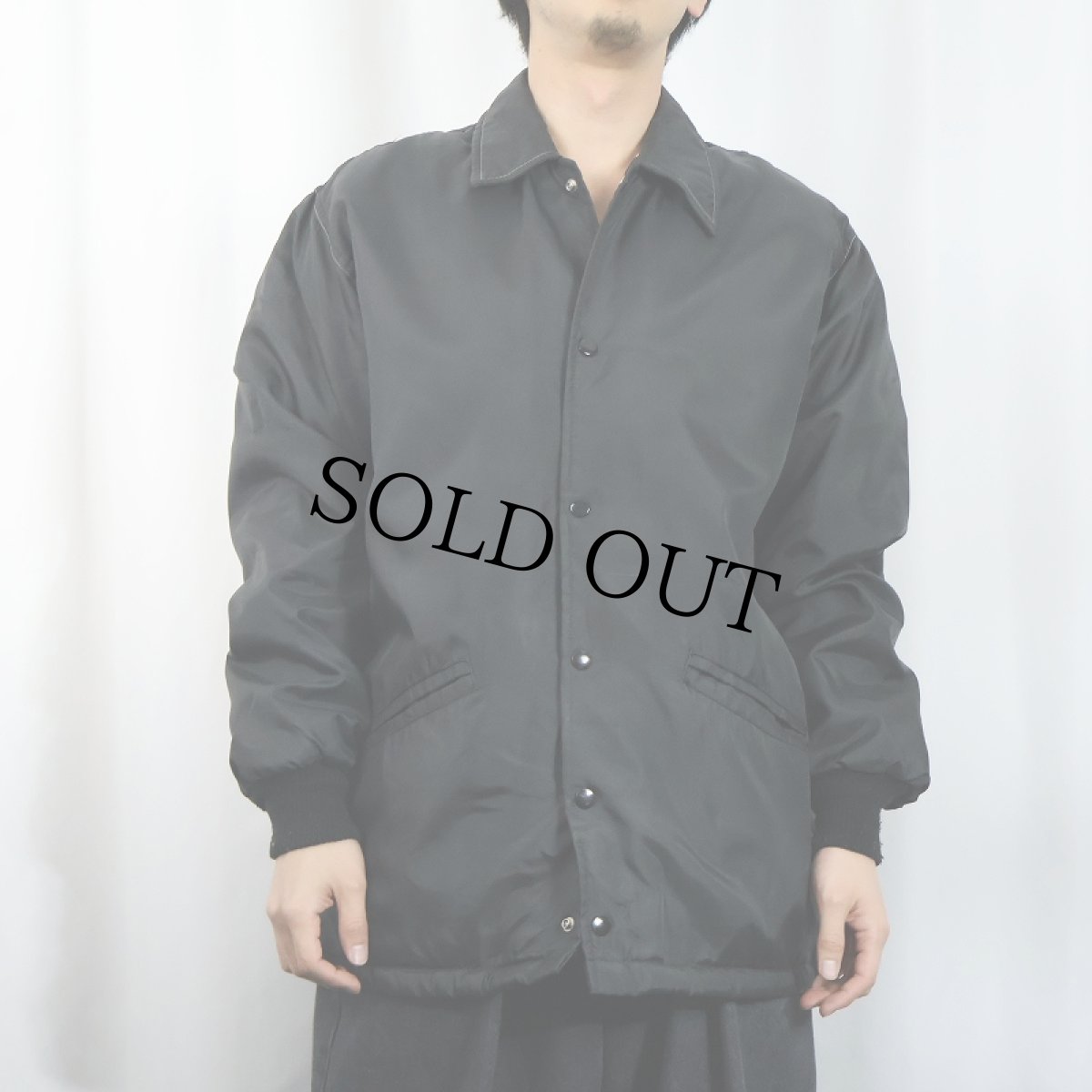 画像2: 80's WEST WIND 裏ボア ナイロンコーチジャケット BLACK M (2)