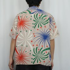 画像3: 50's Benmar "4th of July" 花火柄 レーヨンハワイアンシャツ (3)