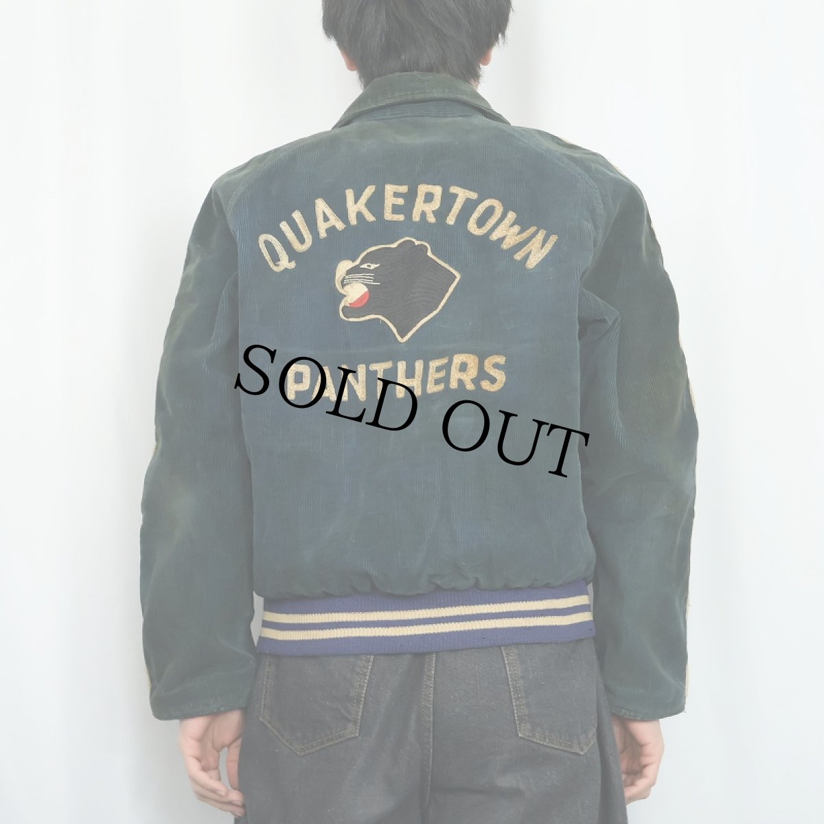 画像4: 60's MAPLE Mfg.Co. "QUAKERTOWN PANTHERS" チェーン刺繍 コーデュロイスタジャン SIZE40 (4)