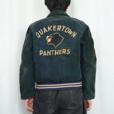 画像4: 60's MAPLE Mfg.Co. "QUAKERTOWN PANTHERS" チェーン刺繍 コーデュロイスタジャン SIZE40 (4)