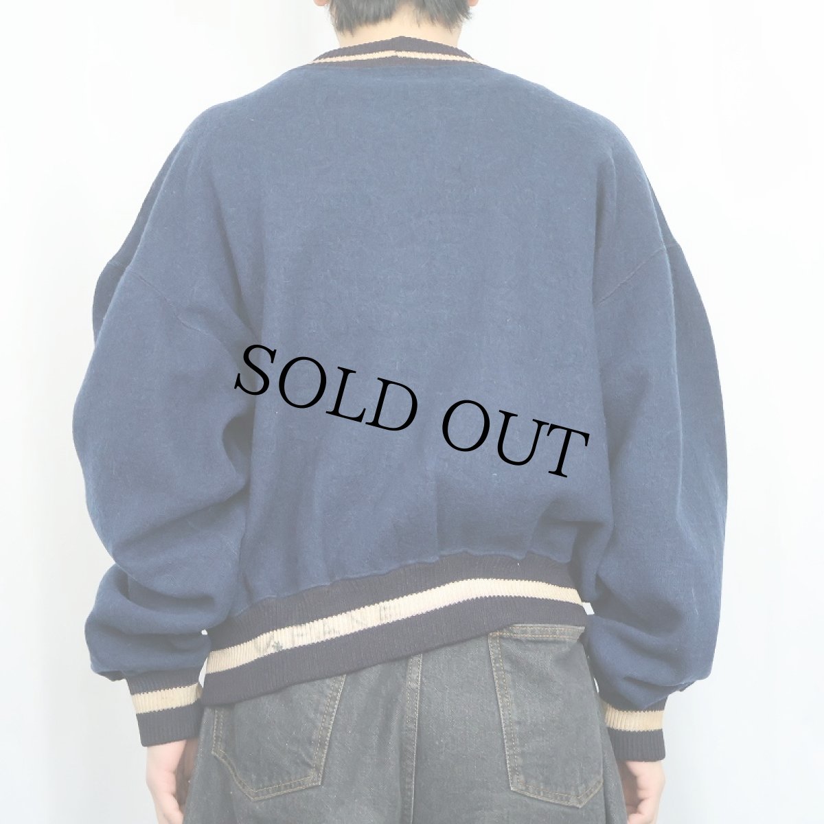 画像3: 〜50's TIM McAULIFFE "YALE" レタード ウールスウェット NAVY SIZE44R (3)