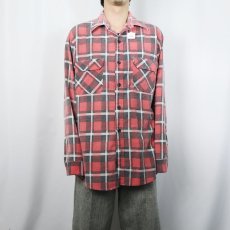 画像2: 70's チェック柄 プリントネルシャツ (2)
