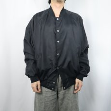 画像2: 90's HILTON USA製 ナイロンコーチジャケット BLACK XL (2)