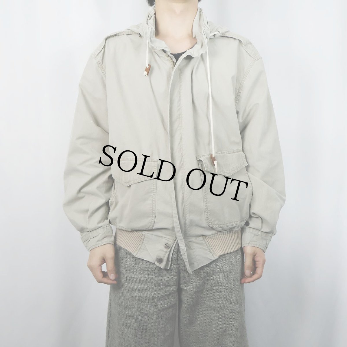 画像2: 90's BANANA REPUBLIC コットンジップジャケット S (2)