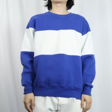 画像2: 90's RUSSELL ATHLETIC USA製 2トーン 前V スウェット XL (2)