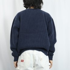 画像3: 90's LANDS' END コットンニットセーター NAVY L (3)
