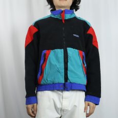 画像2: 80〜90's Eddie Bauer 切り替えデザイン フリースジャケット L (2)