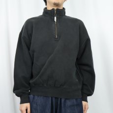 画像2: 90's RUSSELL ATHLETIC USA製 "HIGH COTTON" ハーフジップスウェット BLACK L (2)