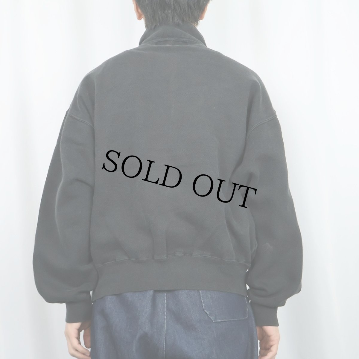 画像3: 90's RUSSELL ATHLETIC USA製 "HIGH COTTON" ハーフジップスウェット BLACK L (3)