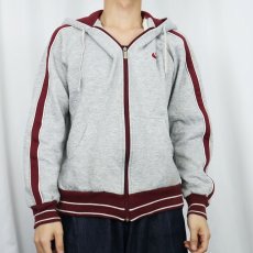 画像2: 80's NIKE 銀タグ ロゴ刺繍 スウェットジップパーカー L (2)