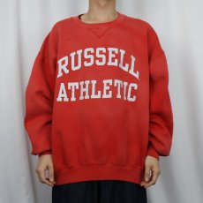 画像2: 90's RUSSELL ATHLETIC USA製 "RUSSELL ATHLETIC" 前V プリントスウェット XXL (2)