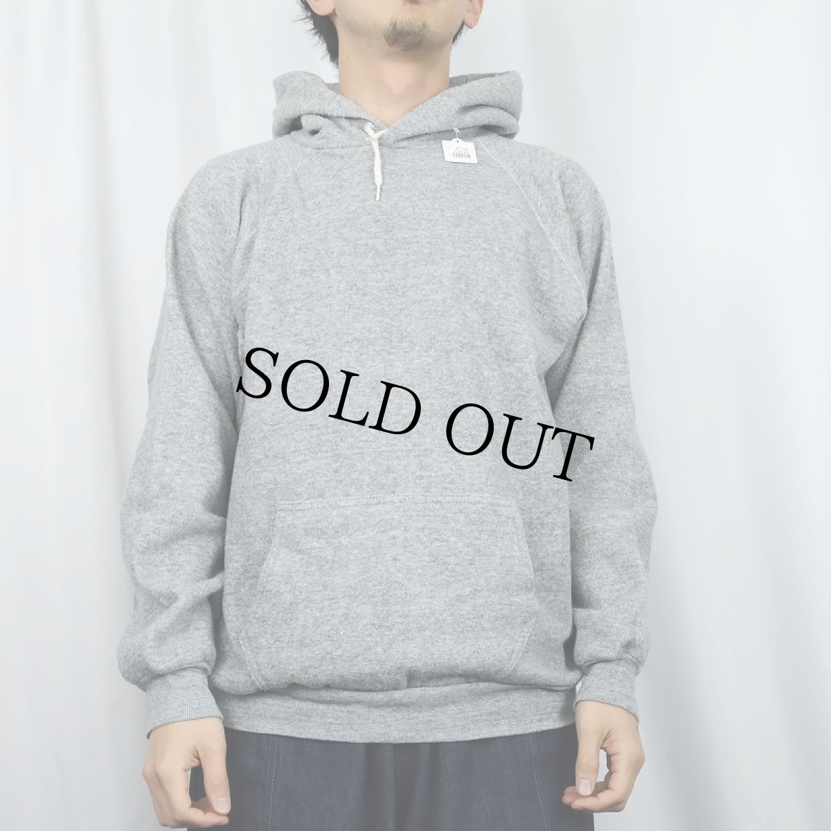 画像2: 80's DISCUS USA製 脇下三角ガゼット 無地スウェットフーディー XL (2)