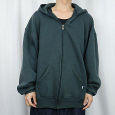 画像2: 90's RUSSELL ATHLETIC 無地 スウェットジップパーカー XL (2)