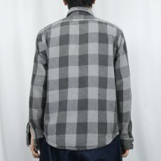 画像3: 90's FIVE BROTHER ブロックチェック柄 ヘビーネルシャツ M (3)