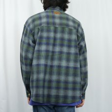画像3: QUIKSILVER チェック柄 コットンワッフルシャツ L (3)