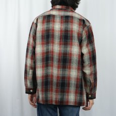 画像3: 50〜60's Woolmaster チェック柄 ウールオープンカラーシャツ (3)
