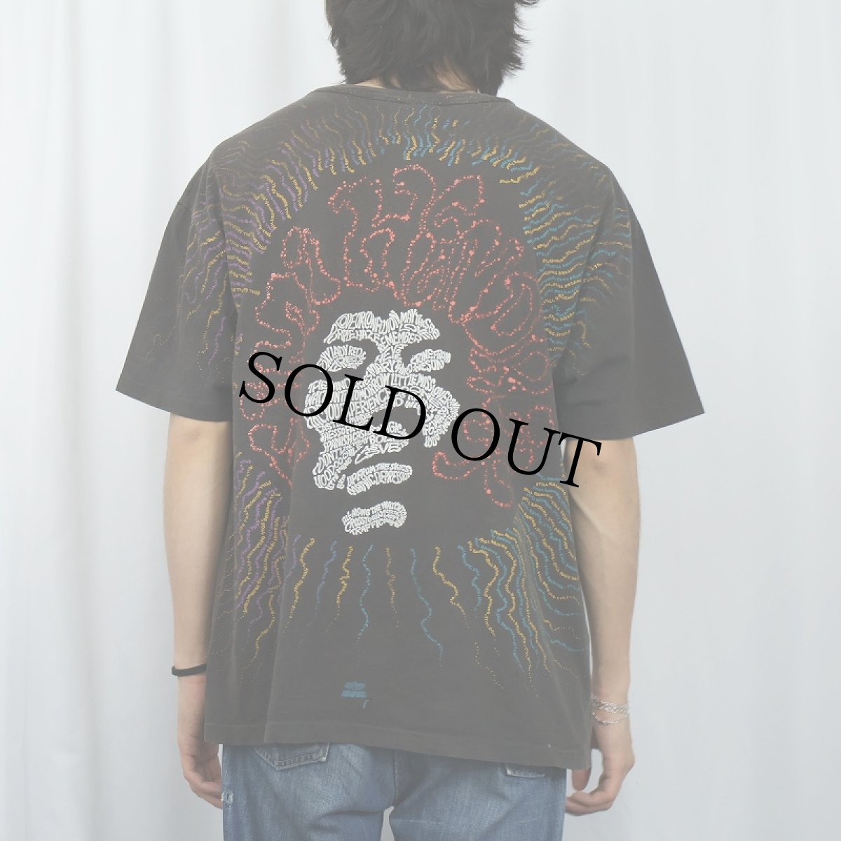 画像4: 90's Jimi Hendrix USA製 ミュージシャン 大判プリントTシャツ XL (4)