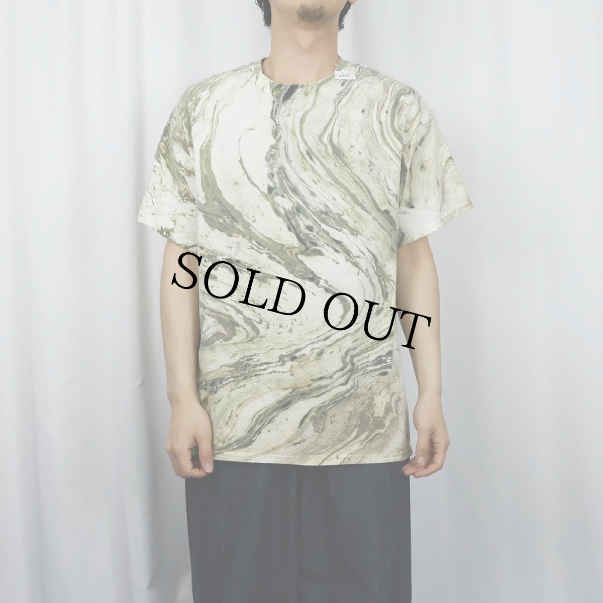 画像2: GILDAN マーブル染め Tシャツ L (2)