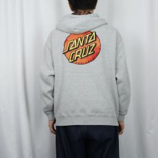 画像4: SANTA CRUZ ブリーチ加工 裏サーマル スウェットジップパーカー L (4)