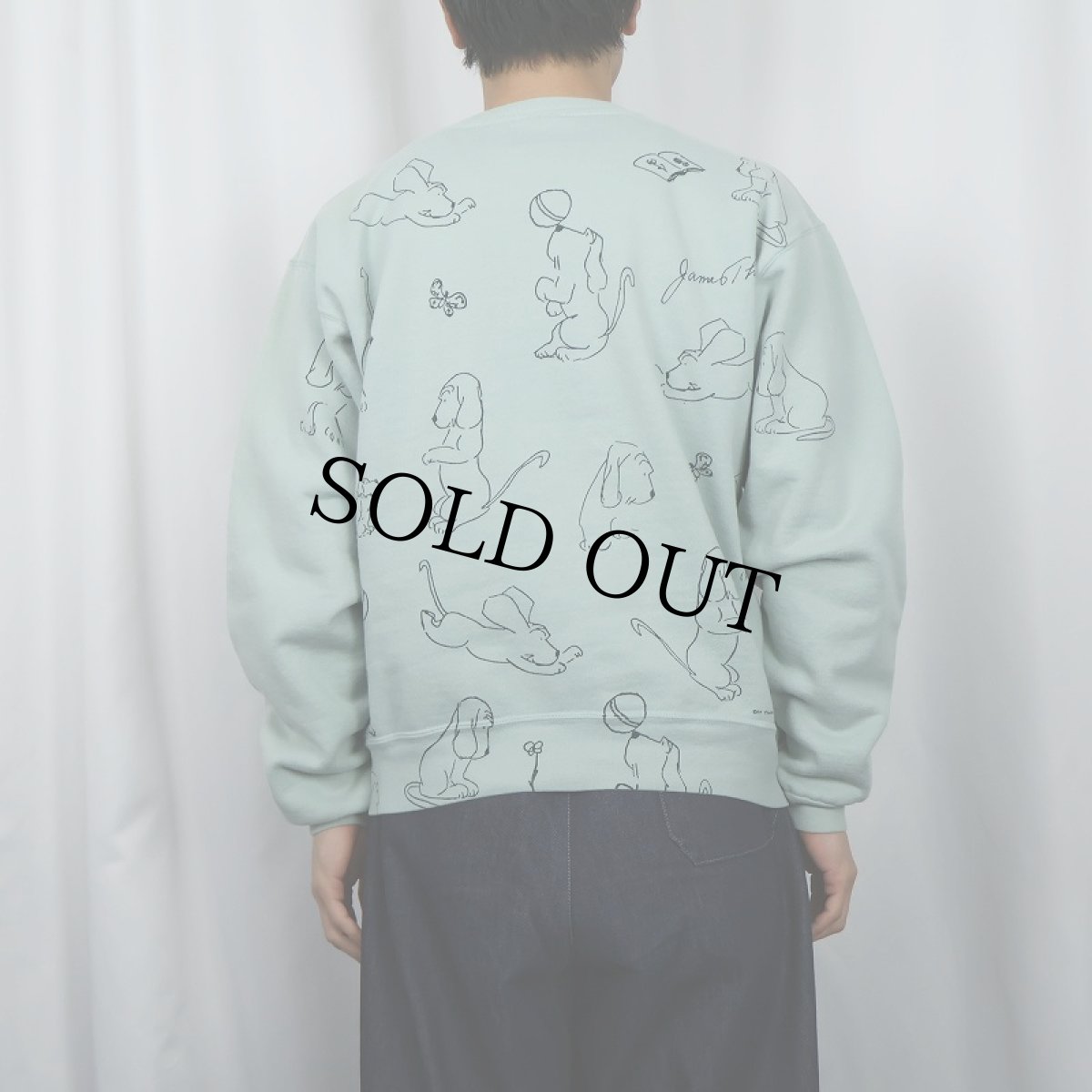画像3: 90's James Thurber USA製 "Thurber's Dogs" アートプリントスウェット M (3)