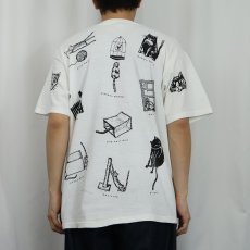 画像3: 90's Studio Roja USA製 猫プリントTシャツ L (3)