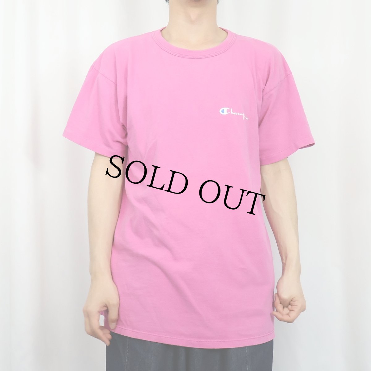 画像2: 80〜90's Champion USA製 青刺繍タグ 後期 ロゴプリントTシャツ XL (2)