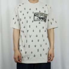 画像2: 90's rel-e-vant products USA製 レフェリー柄 マルチプリントTシャツ L (2)