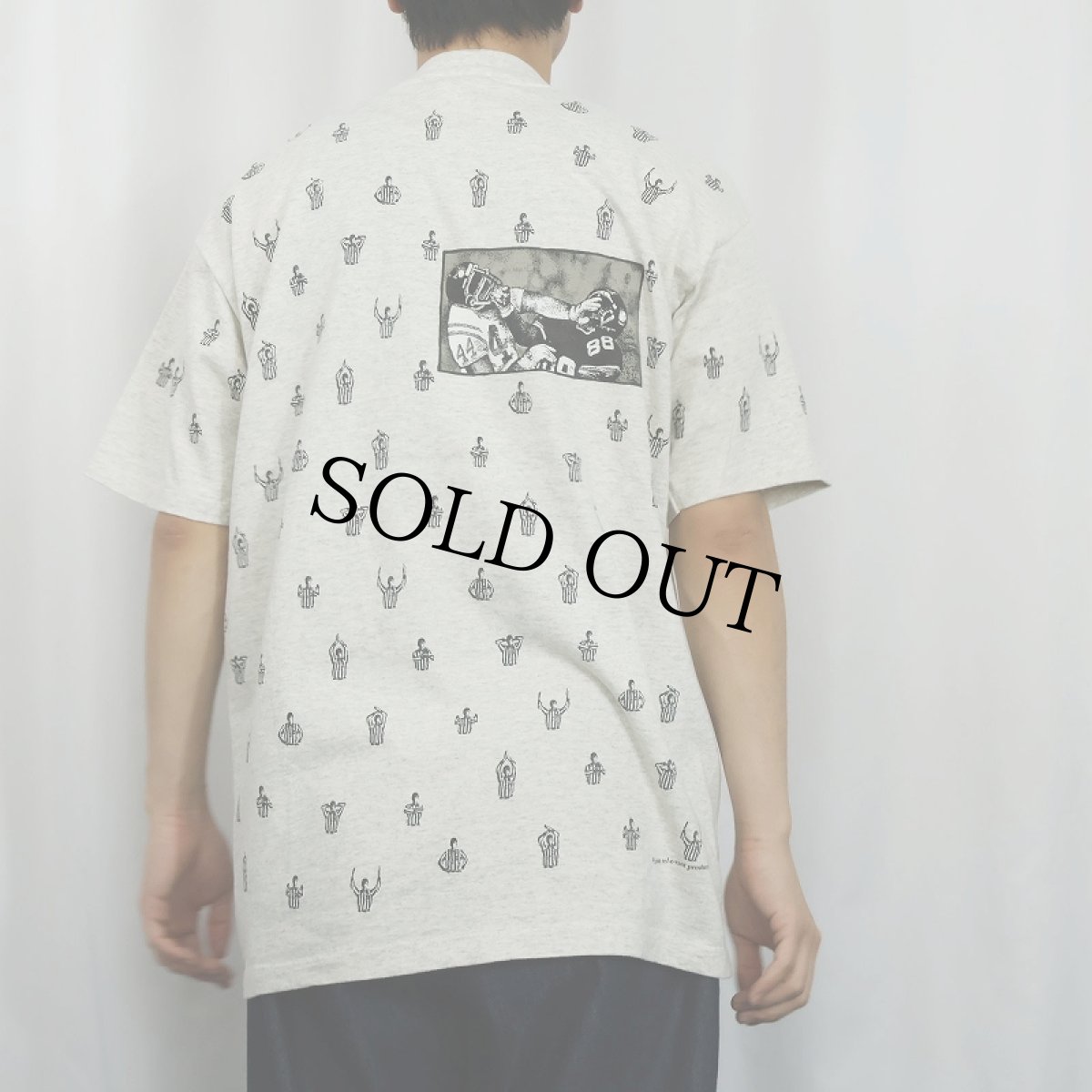 画像3: 90's rel-e-vant products USA製 レフェリー柄 マルチプリントTシャツ L (3)