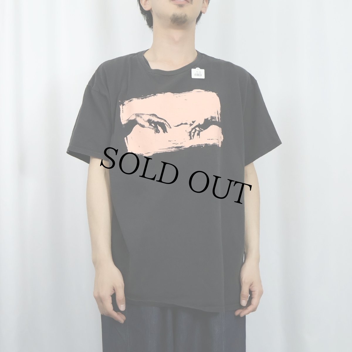 画像2: MAD ENGINE "Michelangelo アダムの創造" アートプリントTシャツ BLACK XL (2)