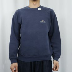 画像2: FRUIT OF THE LOOM ロゴ刺繍 ラグランスウェット NAVY (2)