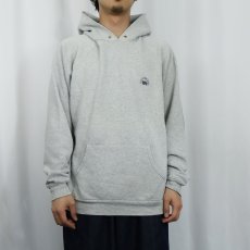 画像2: 90's EURO FRUIT OF THE LOOM ロゴ刺繍 ラグランスウェットフーディー XL (2)