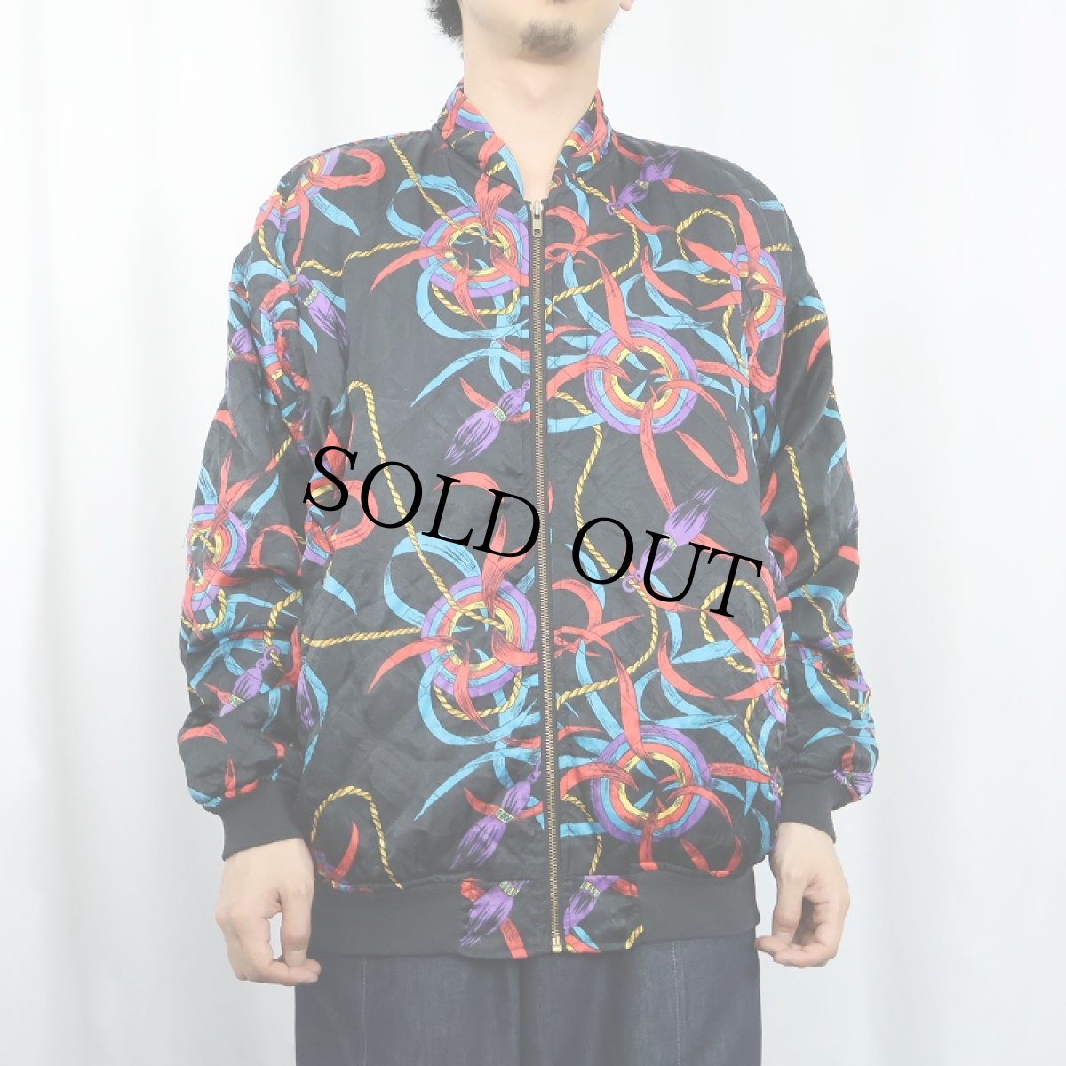 画像2: 90's Westbound 総柄 中綿入り キルティングボンバージャケット XL (2)