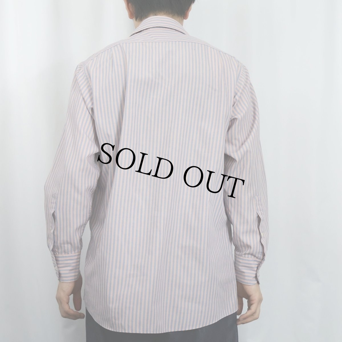 画像3: Calvin Klein ストライプ柄 コットンポリシャツ SIZE15 1/2 (3)
