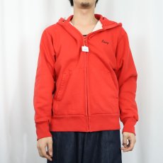 画像3: 90's CAMBER USA製 "CUTTERS" 刺繍入り 裏サーマル スウェットジップパーカー S (3)
