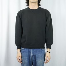 画像2: 90's RUSSELL ATHLETIC USA製 前V 無地スウェット BLACK M (2)