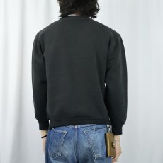画像3: 90's RUSSELL ATHLETIC USA製 前V 無地スウェット BLACK M (3)