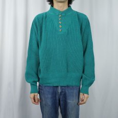 画像2: 80〜90's Eddie Bauer USA製 ヘンリーネック コットンニットセーター L (2)