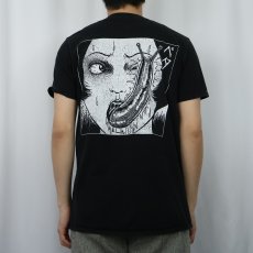 画像4: 伊藤潤二 "なめくじ少女" ホラー漫画プリントTシャツ BLACK M (4)