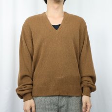 画像2: 60〜70's Del Amo Vネック アルパカニットセーター M (2)