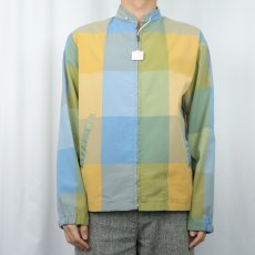 画像2: 60〜70's Martine ブロックチェック柄 ジップジャケット M (2)
