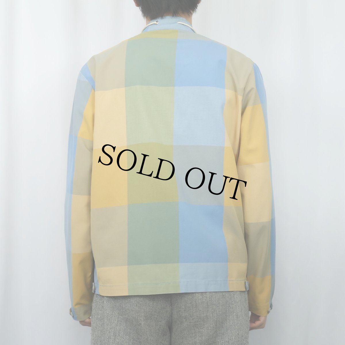 画像3: 60〜70's Martine ブロックチェック柄 ジップジャケット M (3)