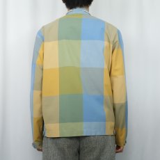 画像3: 60〜70's Martine ブロックチェック柄 ジップジャケット M (3)