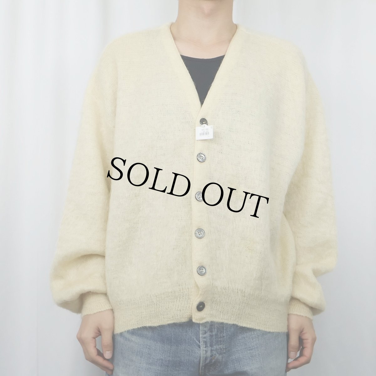 画像2: 60's himalaya ウール×モヘアニットカーディガン L (2)