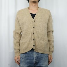 画像2: 60's GLEN DEE ウール×モヘアニットカーディガン L (2)