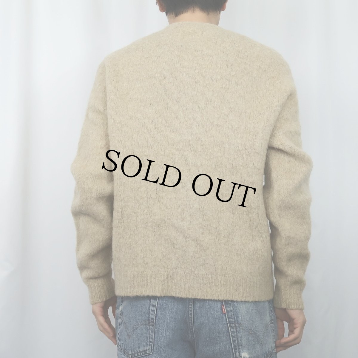 画像3: 60's GLEN DEE ウール×モヘアニットカーディガン L (3)