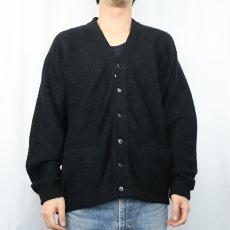 画像2: 50〜60's RAMBULE' "Baby Kid Mohair" モヘアニットカーディガン BLACK L (2)